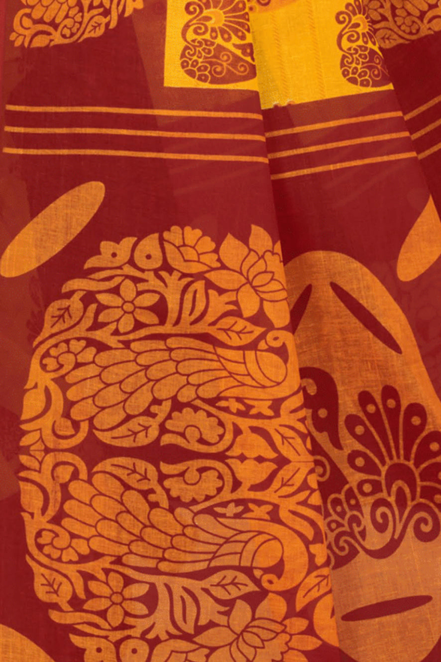 Monica Yellow & Red Traditional Saree