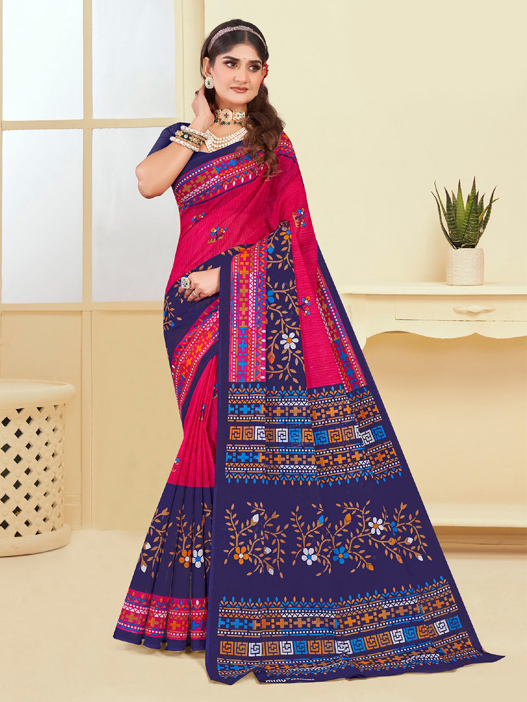 MINU SAREE SUNHERI COTTON V-4 38691
