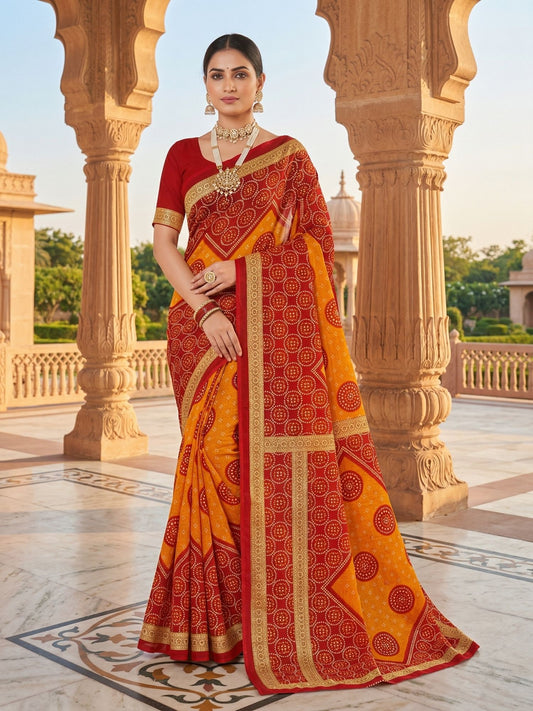 Mandakini chunari cotton saree for office and casual wear – Minu Fashions