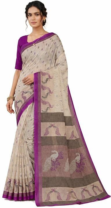 F Jiva pure cotton printed saree for daily wear – Minu Fashions