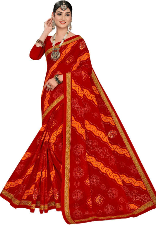 Humraaz chunri print pure cotton saree for daily wear – Minu Fashions