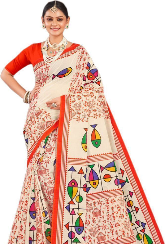 Malai Boutique cotton printed saree for office and casual wear – Minu Fashions
