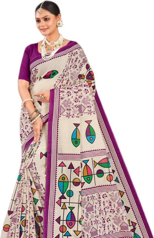 Malai Boutique festive cotton printed saree – Minu Fashions