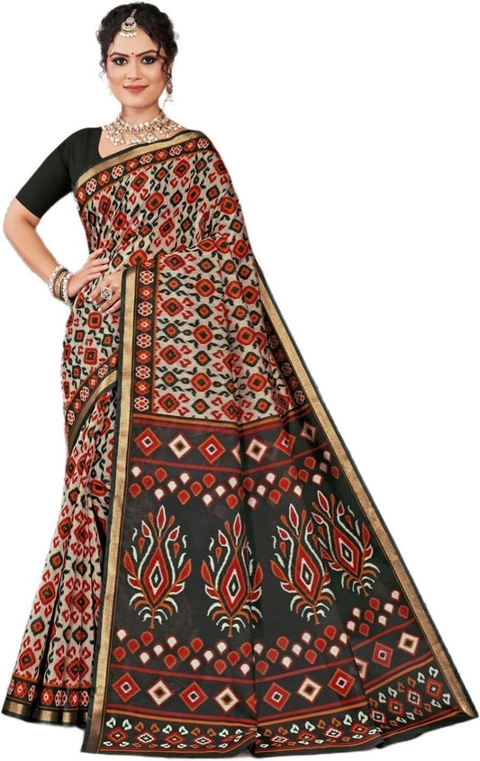 Kanishka silk-finish printed saree for festive wear – Minu Fashions
