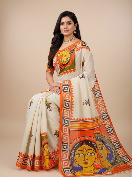 Srimoyee Jamini Idol Premium Cotton Printed Saree