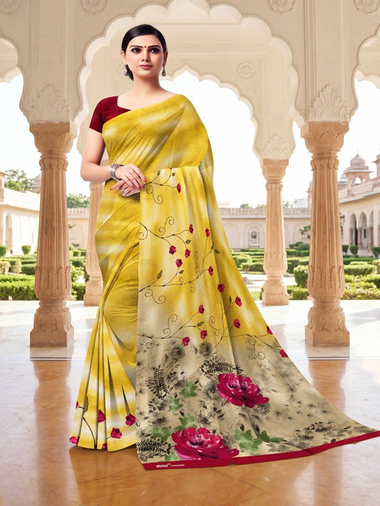 Digital Fashion cotton saree for office wear – Minu Fashions