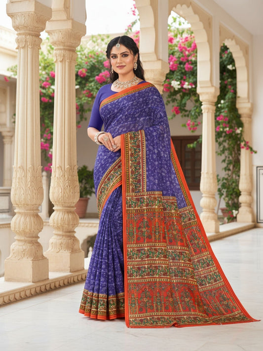 Sunaina doria-weave cotton printed saree – Minu Fashions
