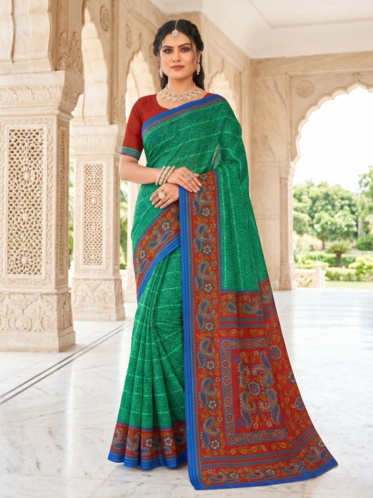 Sunaina doria cotton printed saree gift pick – Minu Fashions