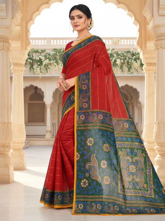 Sunaina doria summer cotton printed saree – Minu Fashions
