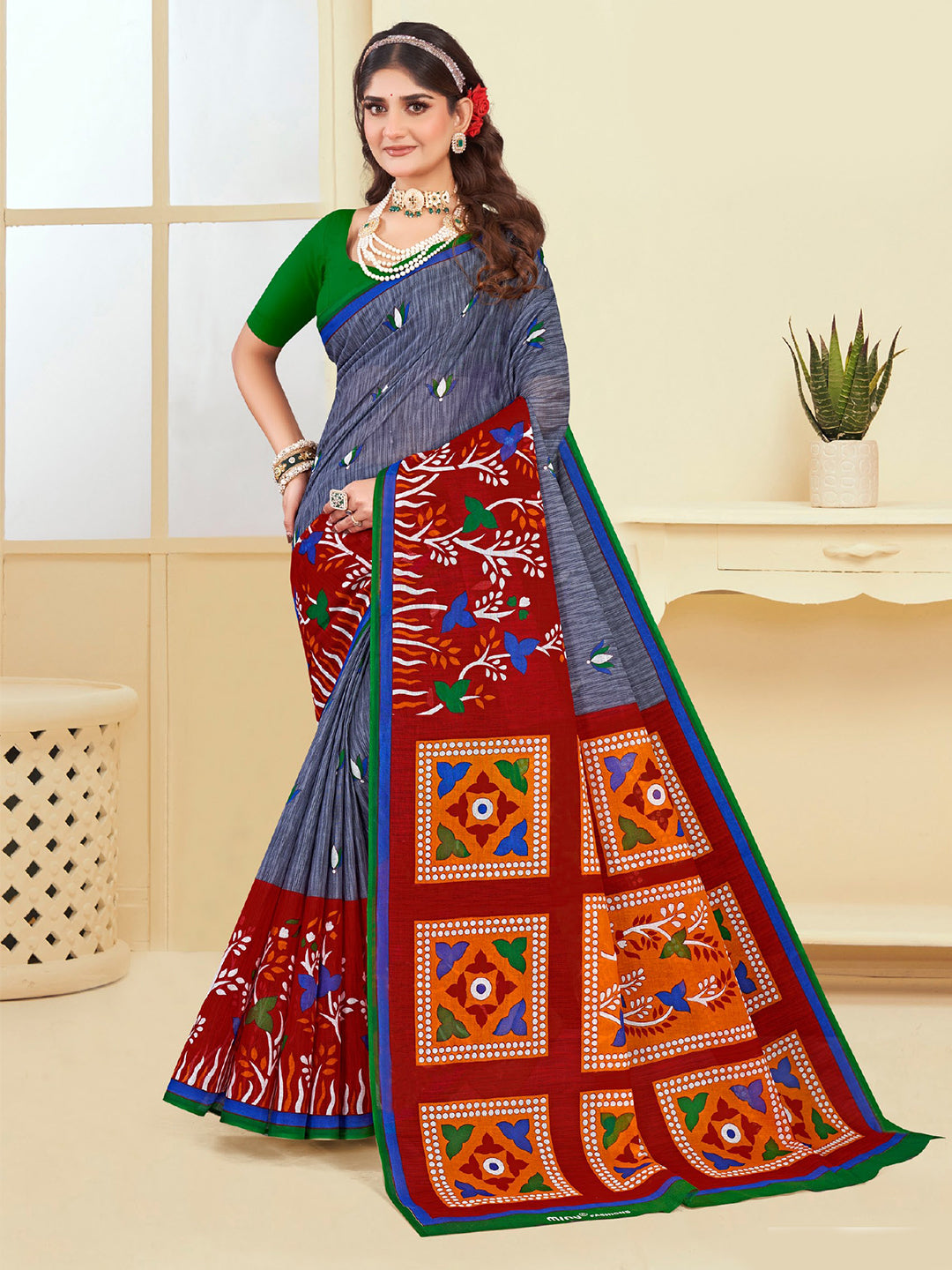 MINU SAREE SUNHERI COTTON V-4 38735