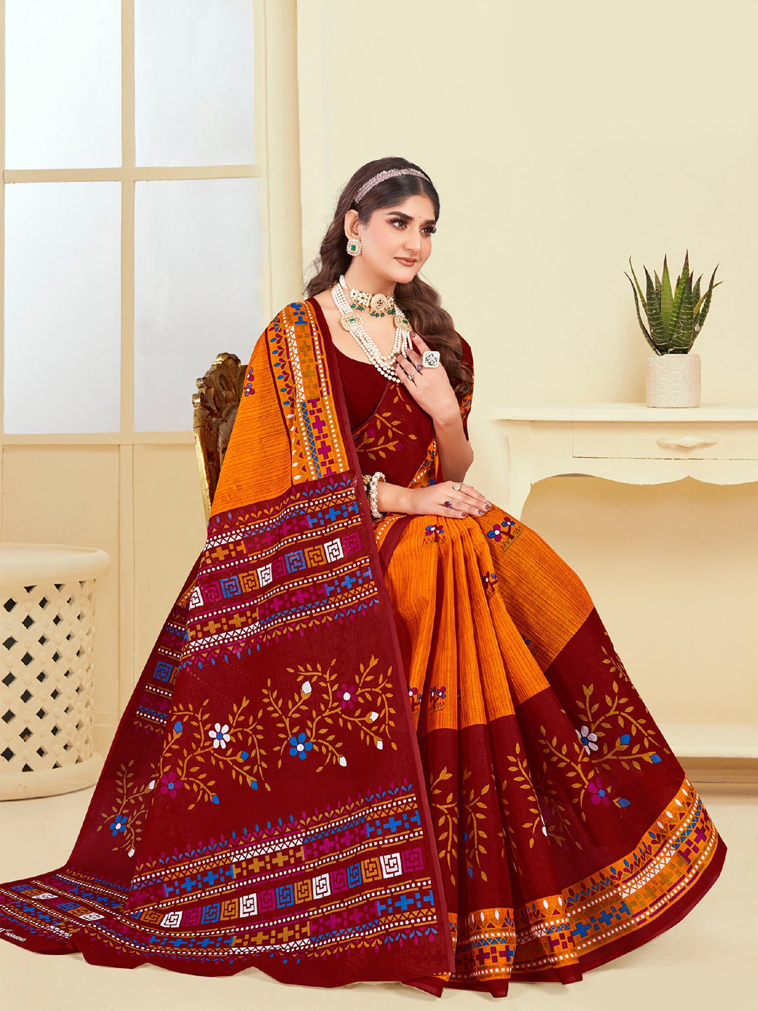 MINU SAREE SUNHERI COTTON V-4 387810