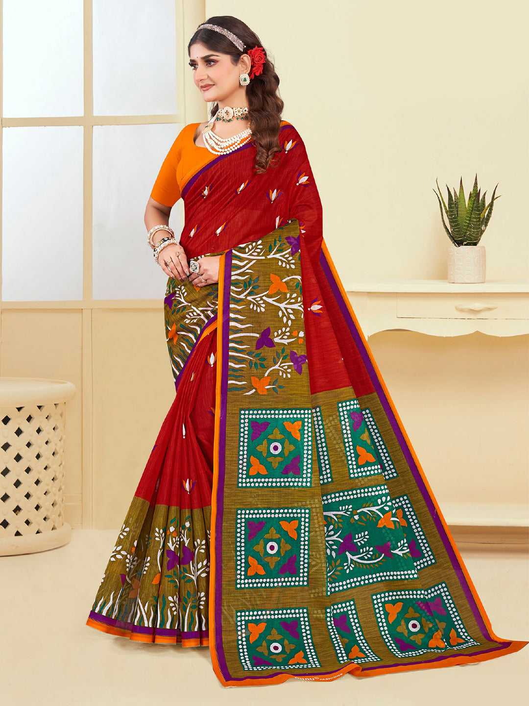 MINU SAREE SUNHERI COTTON V-4 38768