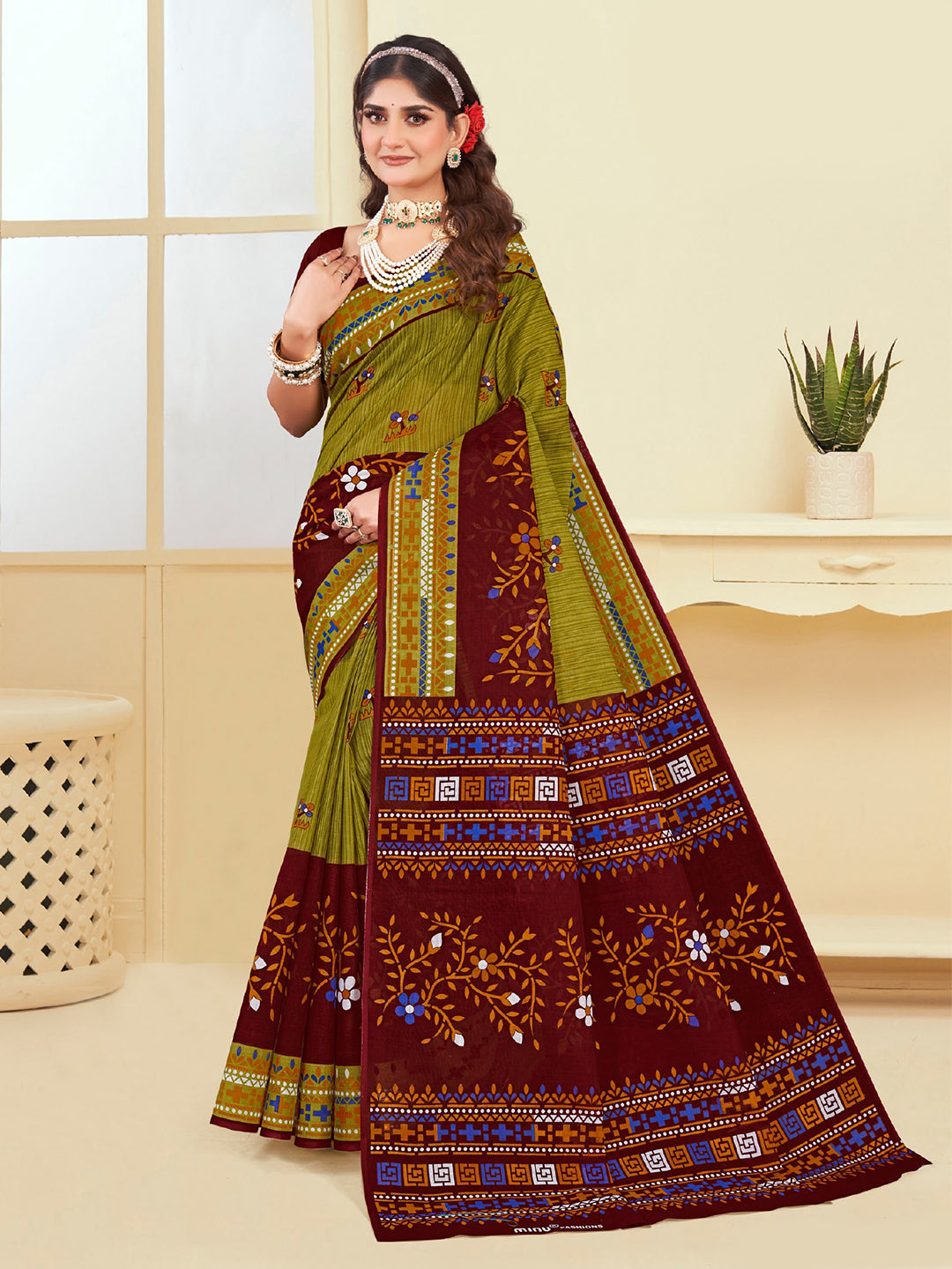 MINU SAREE SUNHERI COTTON V-4 38702