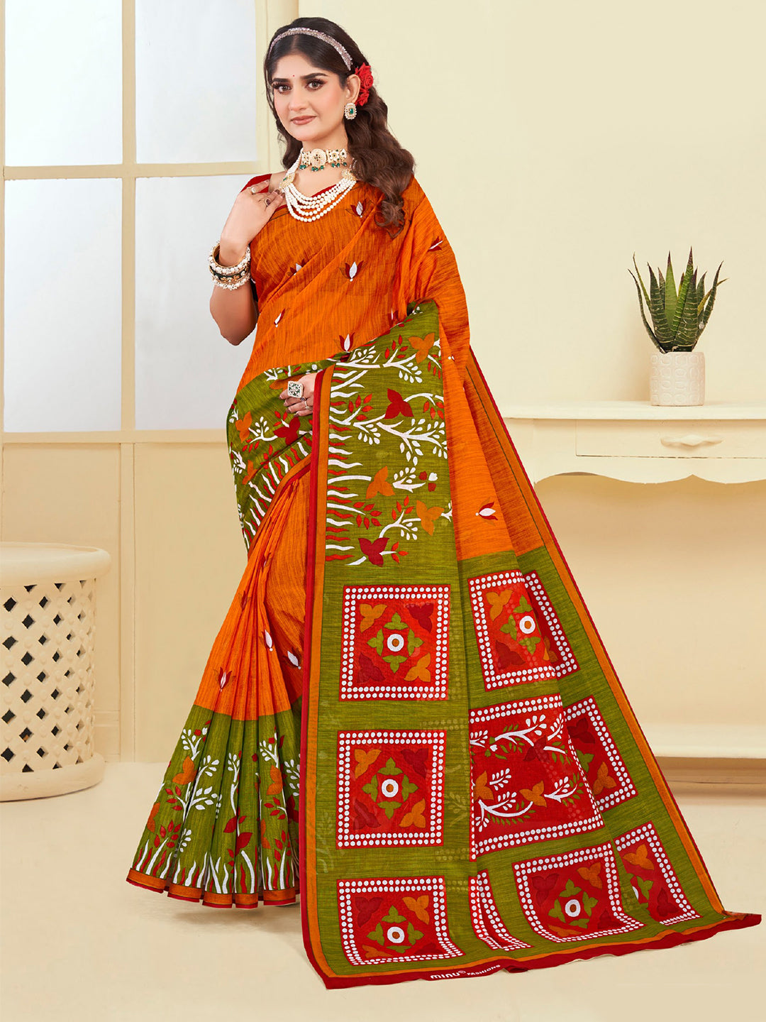 MINU SAREE SUNHERI COTTON V-4 38746