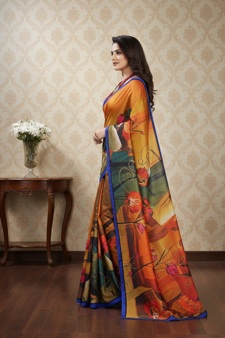 Ambarsariya Cotton Digital Printed Saree 4052