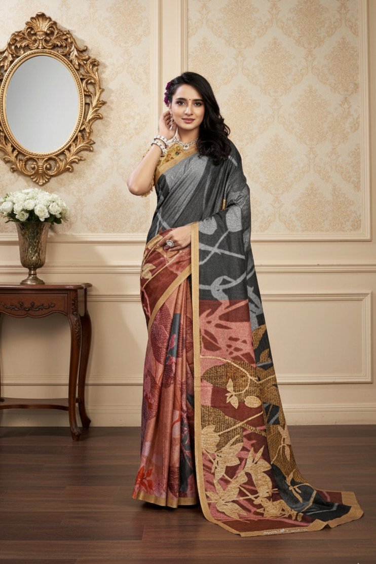 Ambarsariya Cotton Digital Printed Saree 4090