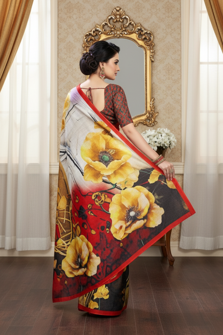 Ambarsariya Cotton Digital Printed Saree 4074