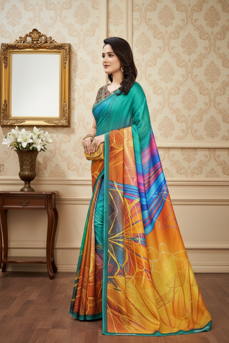 Ambarsariya Cotton Digital Printed Saree 4075
