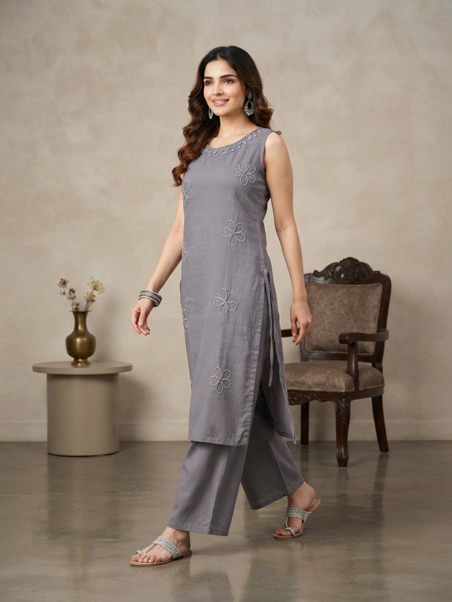 Minu Kurta-Set Pranika Vartican Silk Straight Kurti Set | Ank