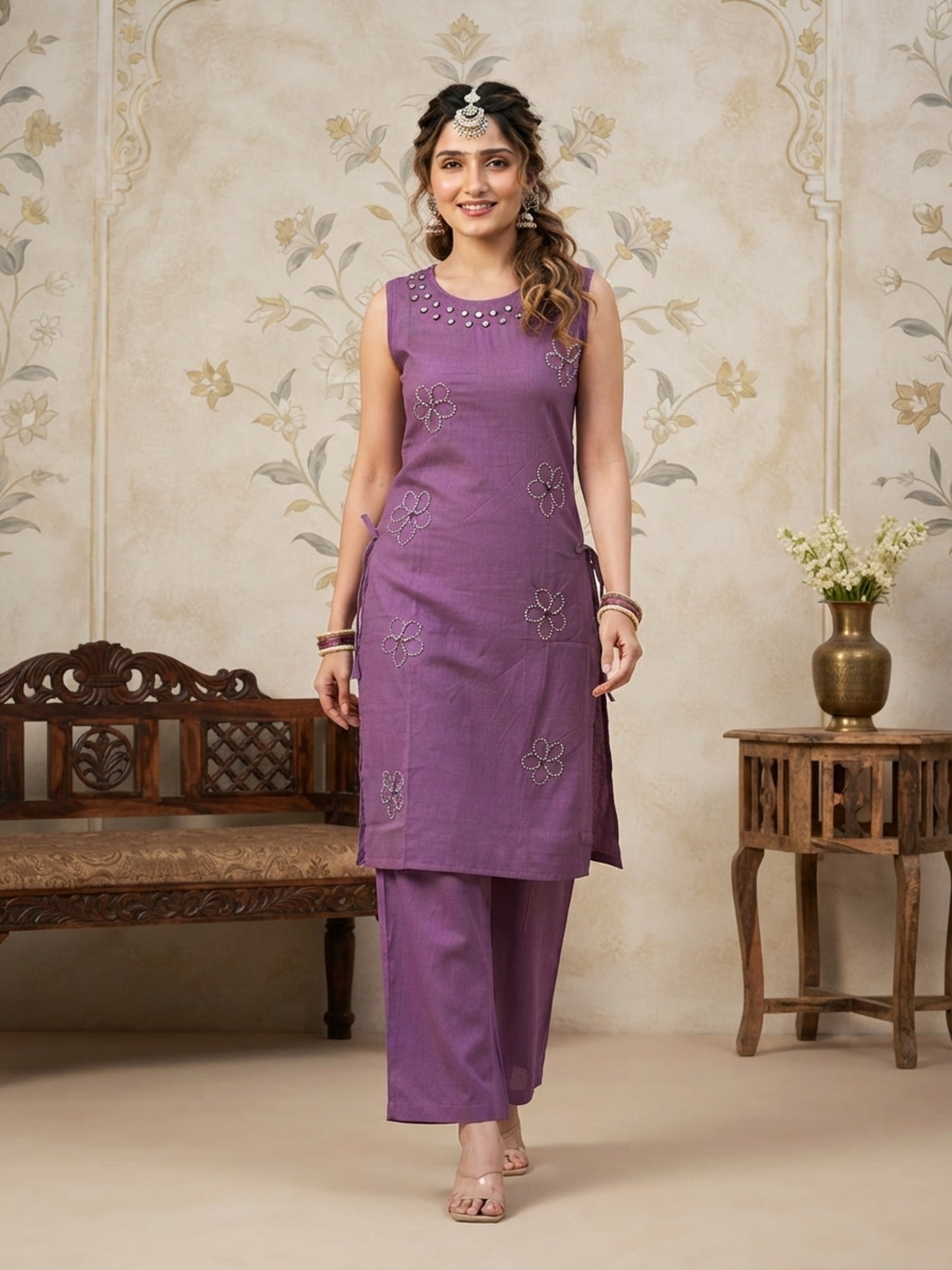 Minu Kurta-Set Pranika Vartican Silk Straight Kurti Set | Ank
