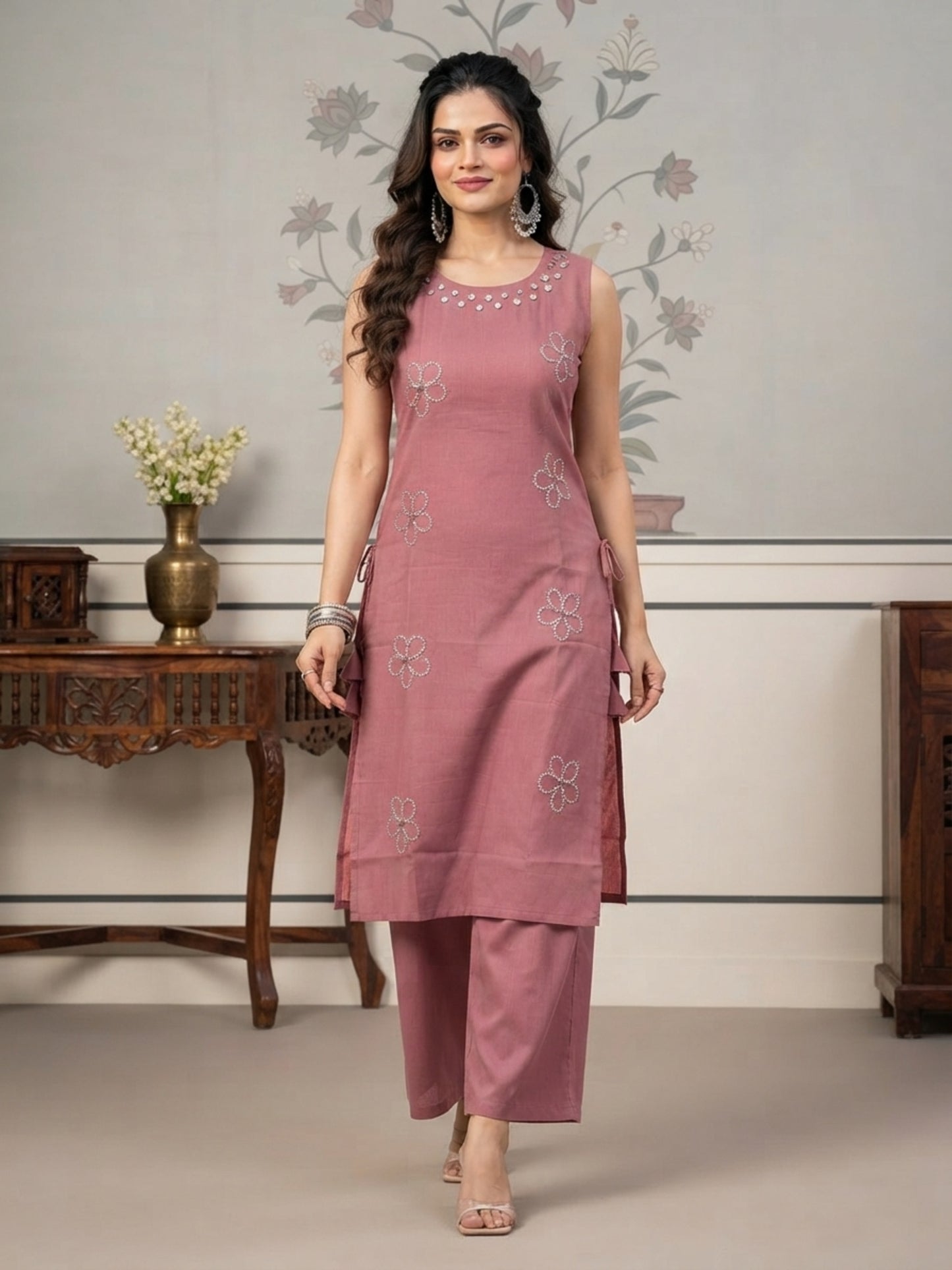 Minu Kurta-Set Pranika Vartican Silk Straight Kurti Set | Ank