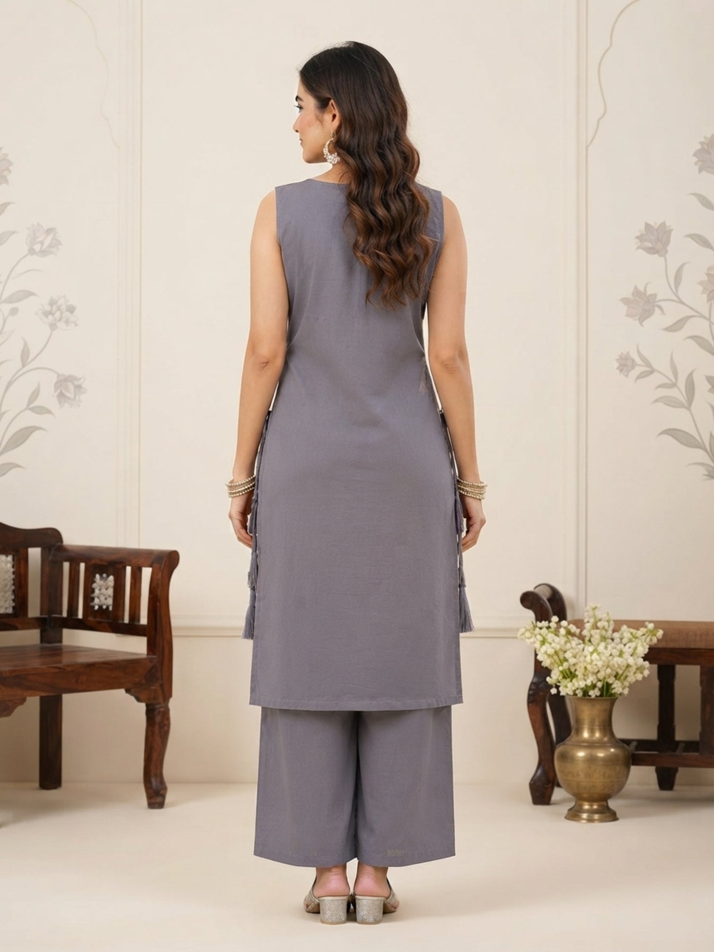 Minu Kurta-Set Pranika Vartican Silk Straight Kurti Set | Ank
