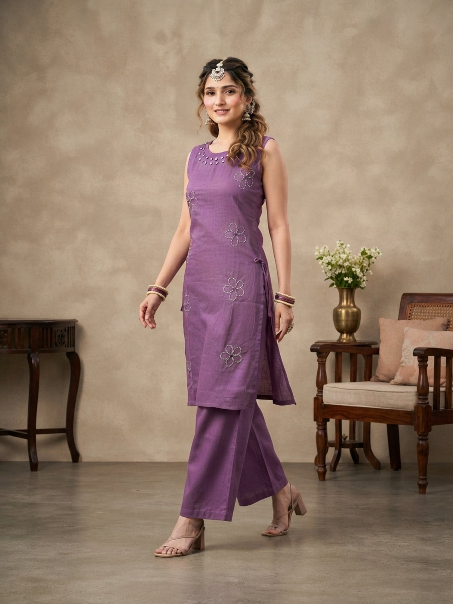 Minu Kurta-Set Pranika Vartican Silk Straight Kurti Set | Ank