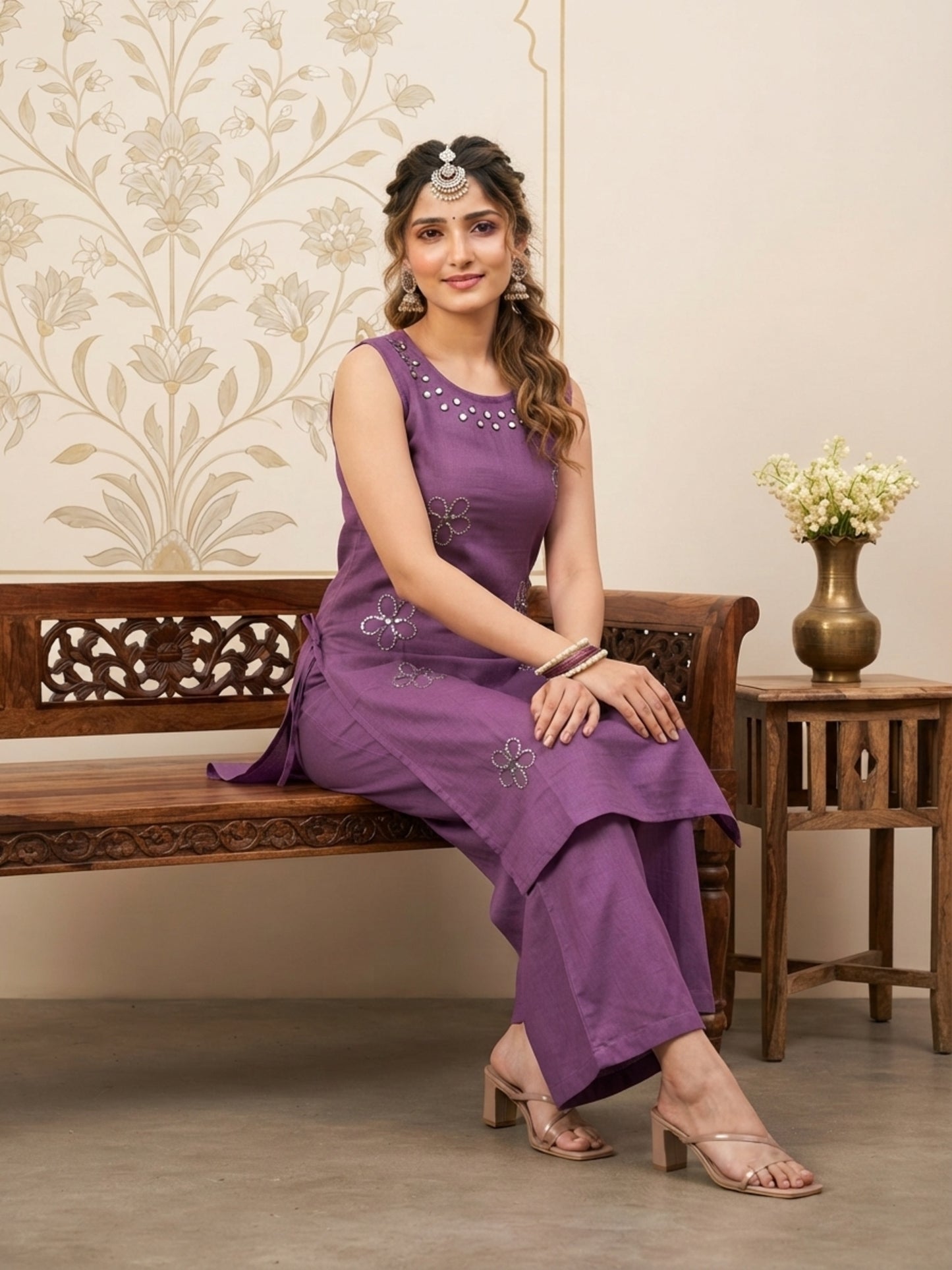 Minu Kurta-Set Pranika Vartican Silk Straight Kurti Set | Ank