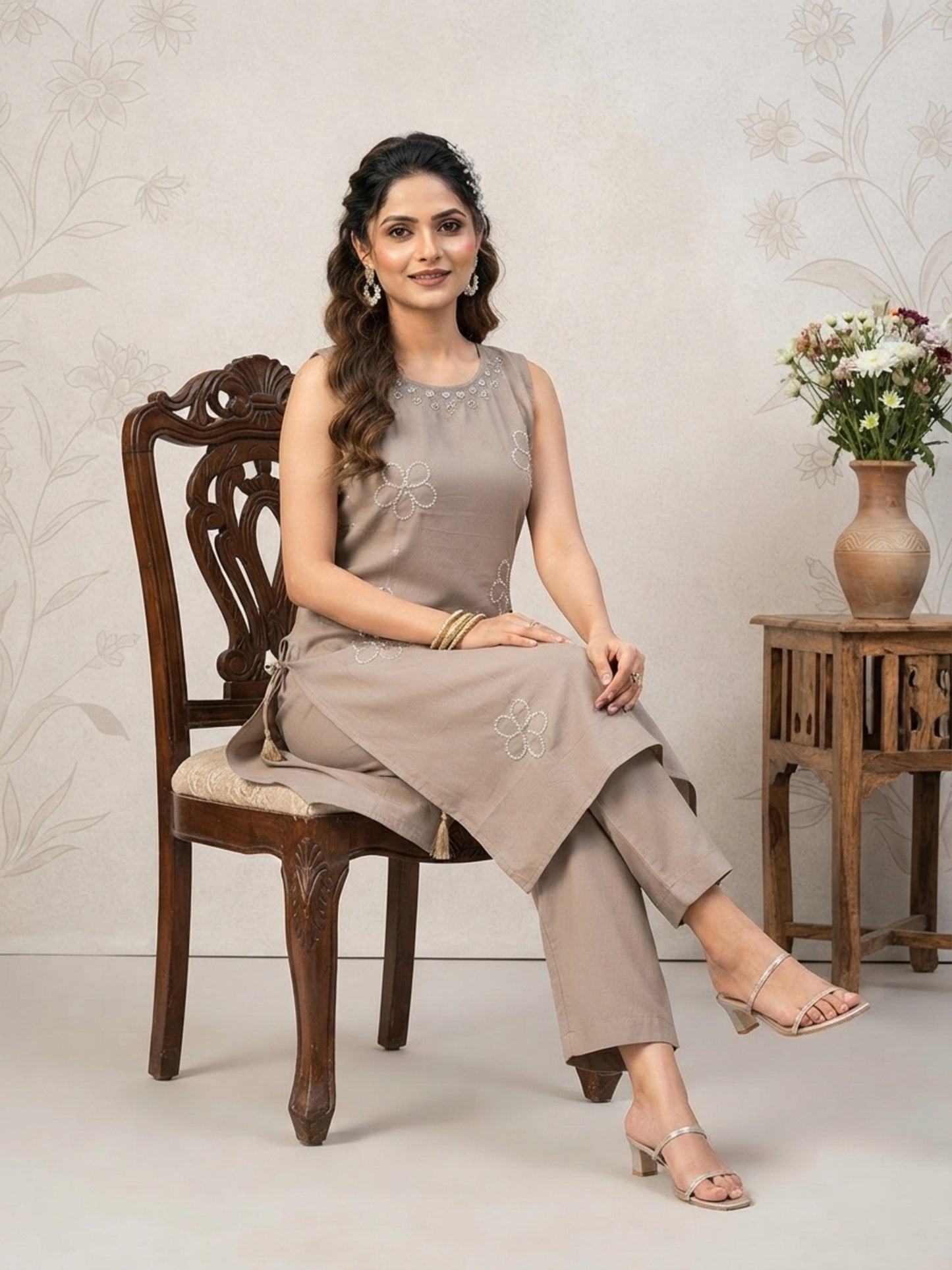 Minu Kurta-Set Pranika Vartican Silk Straight Kurti Set | Ank