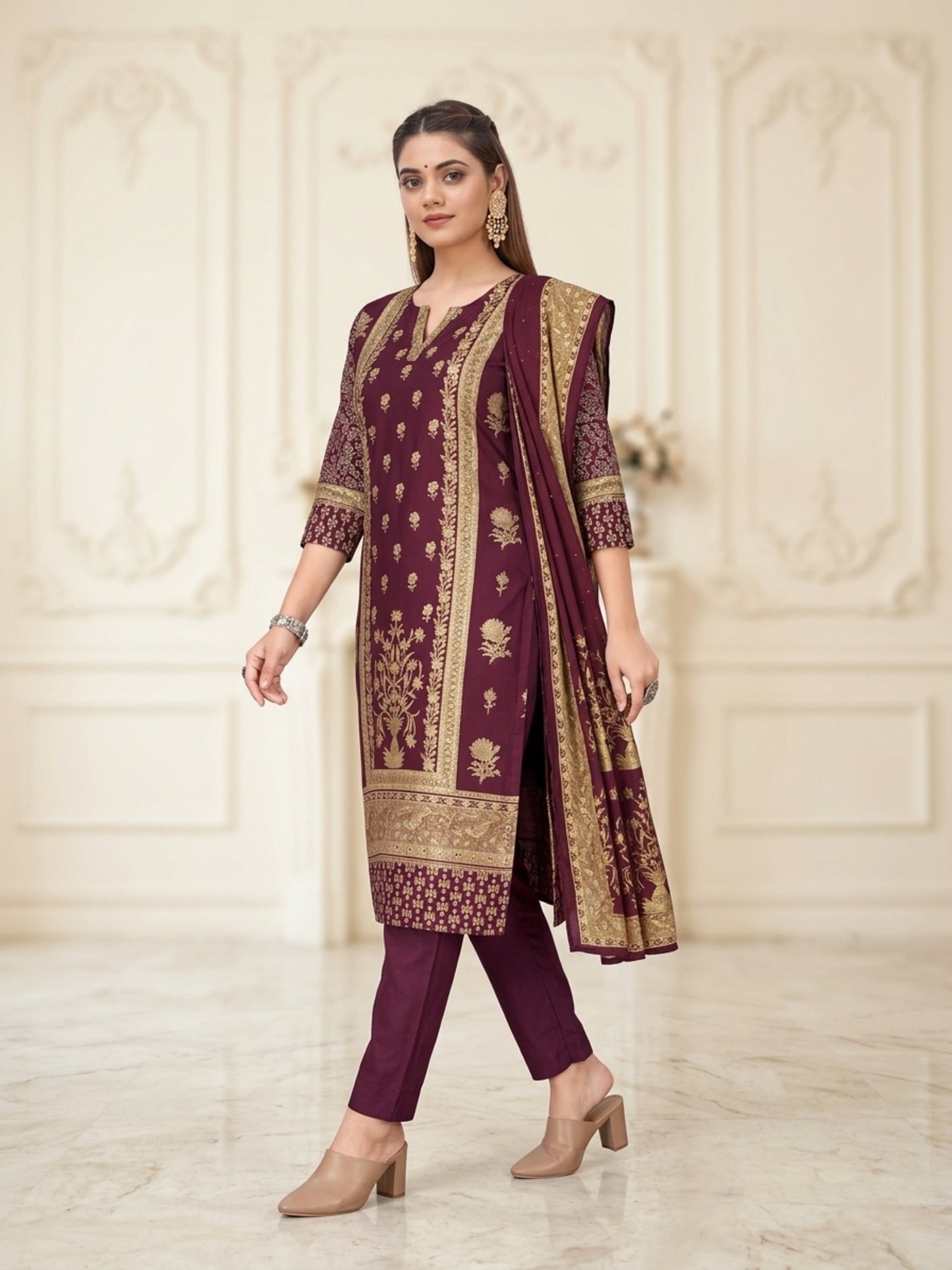 Scarlet Women Floral Printed Salwar Suit Set | Ank