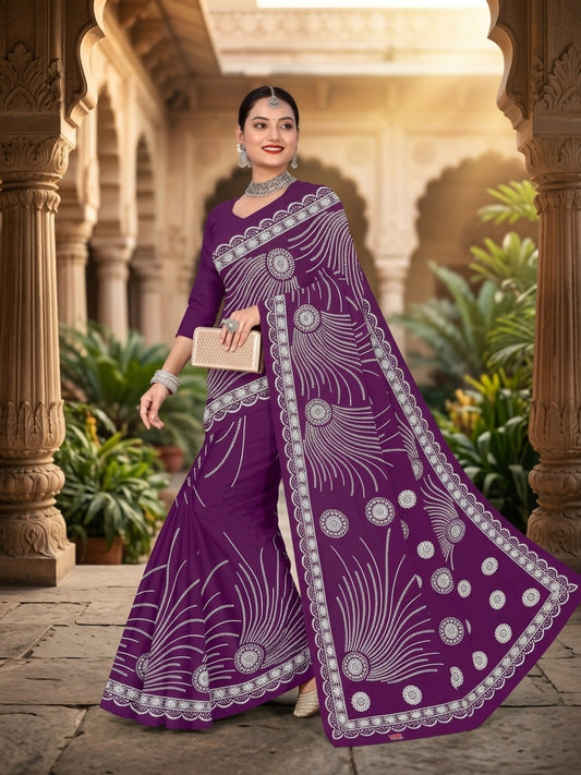 Pure Cotton Saree for Women Soft Lightweight Printed Daily Wear Traditional Casual Office Wear Saree