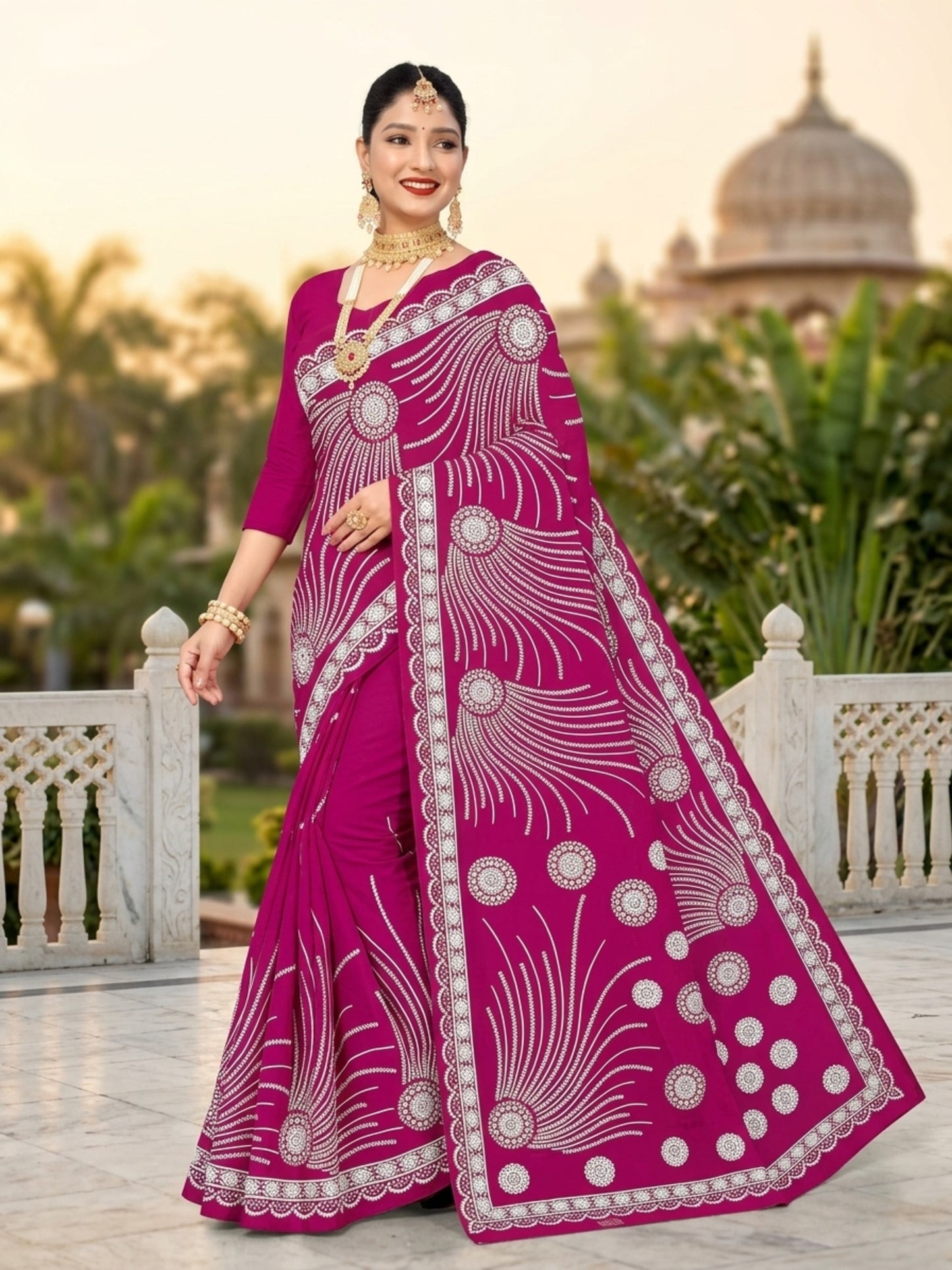 Pure Cotton Saree for Women Soft Lightweight Printed Daily Wear Traditional Casual Office Wear Saree