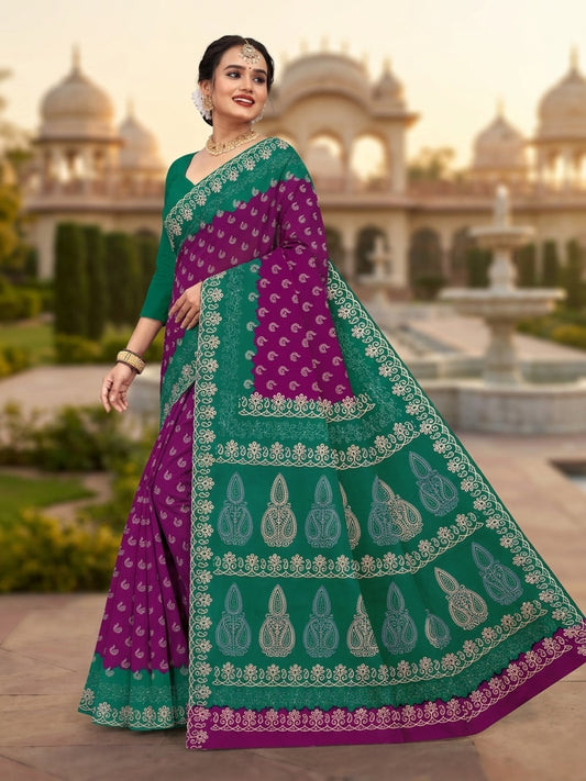 Pure Cotton Saree for Women Soft Lightweight Printed Daily Wear Traditional Casual Office Wear Saree