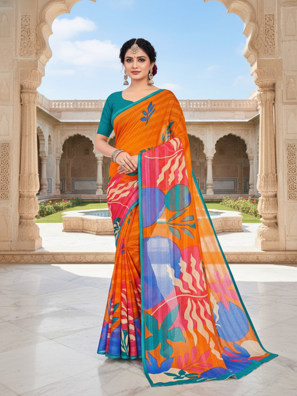 Saregama Vol 05 vibrant cotton saree 04 – Minu Fashions