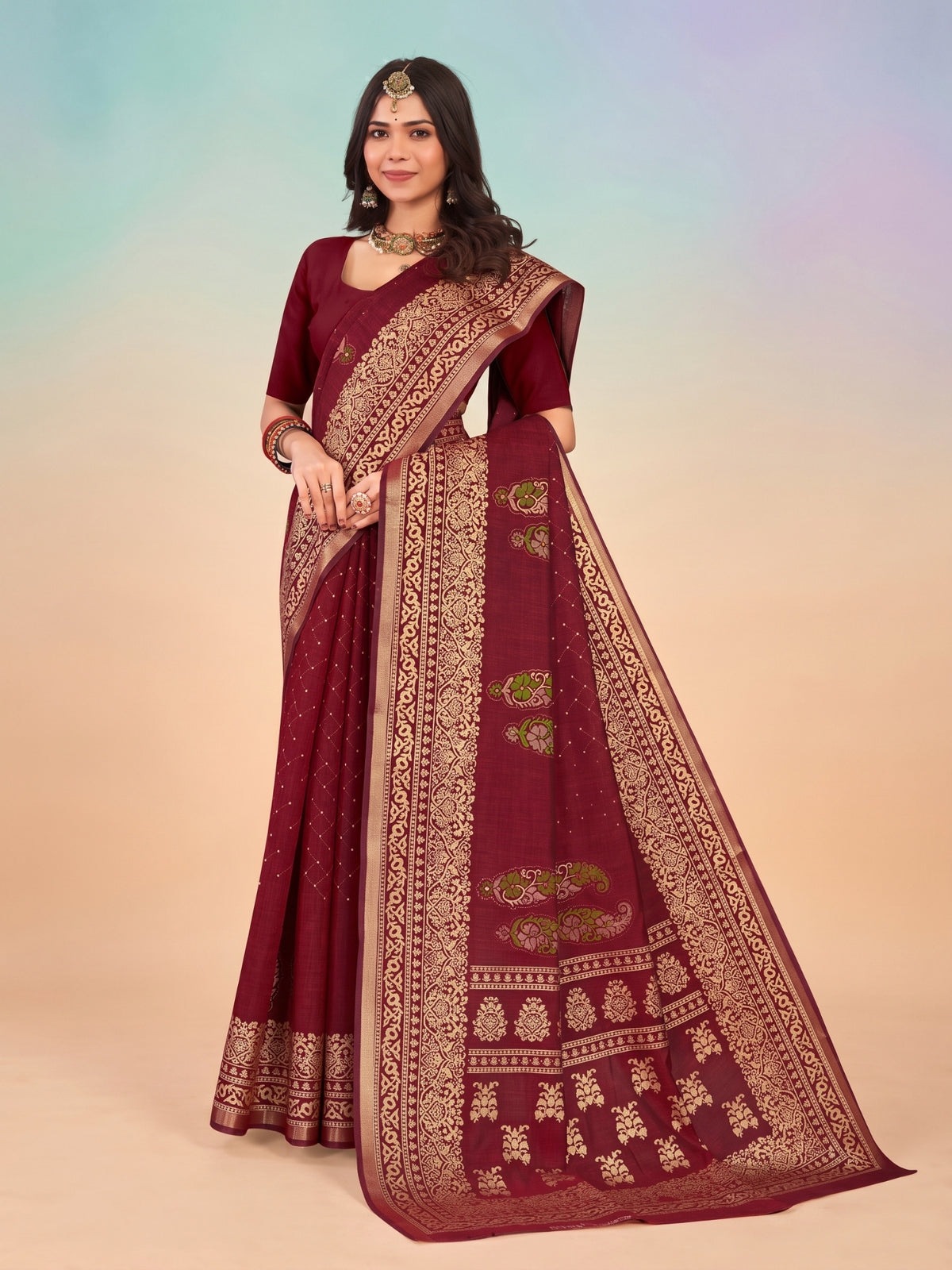 Kanishka wedding cotton saree design 3962 A – Minu Fashions