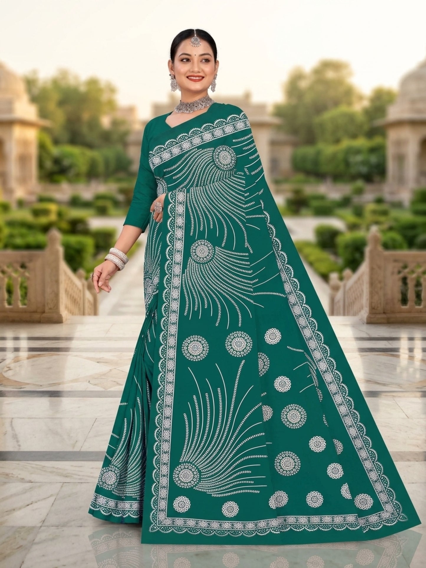 Pure Cotton Saree for Women Soft Lightweight Printed Daily Wear Traditional Casual Office Wear Saree