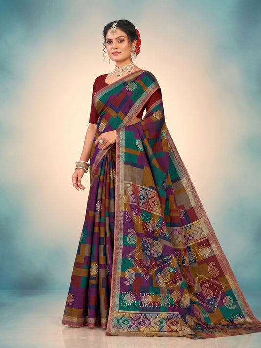 Matka masleen cotton saree 4520-2 – Minu Fashions