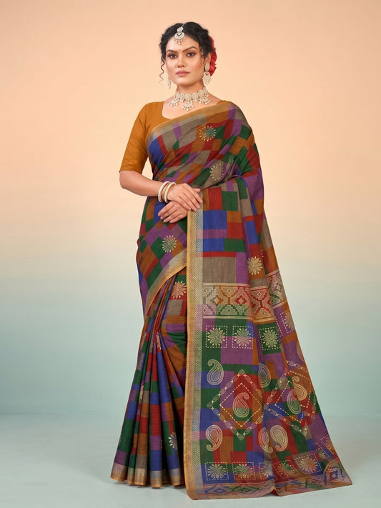 Matka masleen cotton saree 4520-4 – Minu Fashions