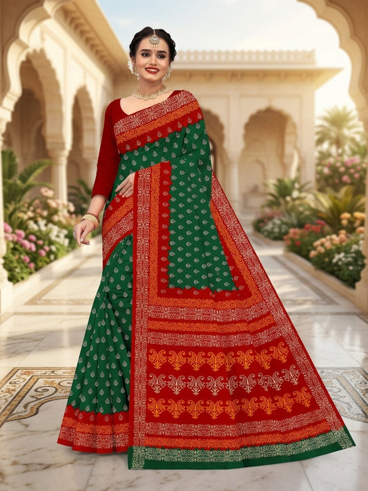 Pure Cotton Saree for Women Soft Lightweight Printed Daily Wear Traditional Casual Office Wear Saree