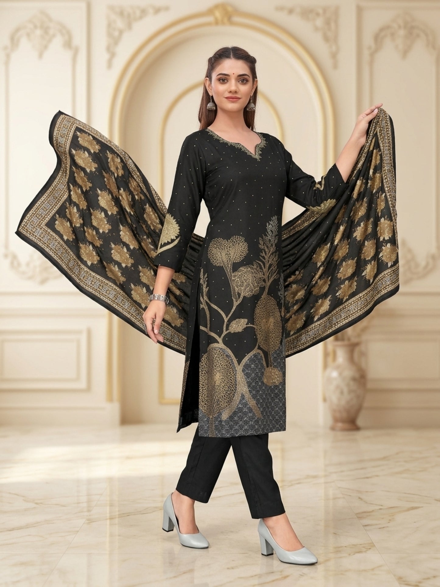 Scarlet Women Floral Printed Salwar Suit Set | Ank