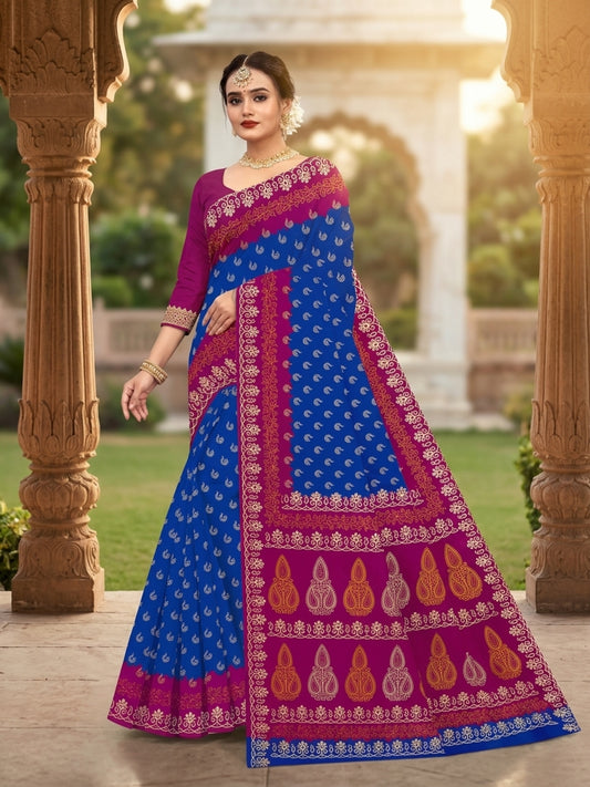 Pure Cotton Saree for Women Soft Lightweight Printed Daily Wear Traditional Casual Office Wear Saree