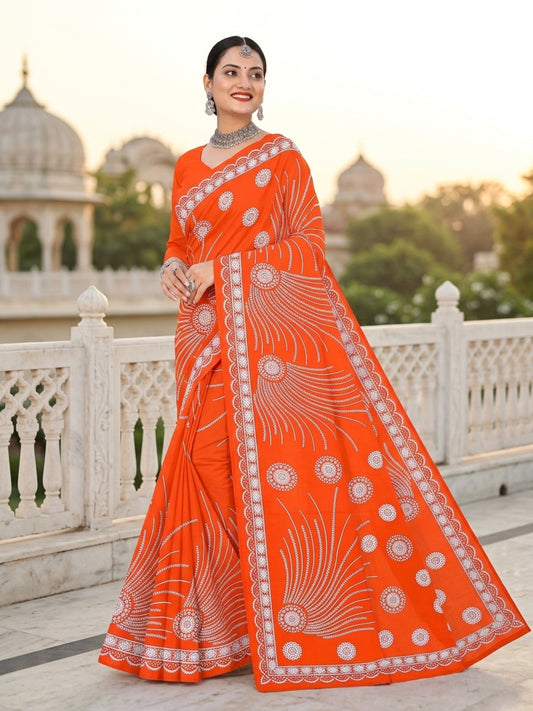 Pure Cotton Saree for Women Soft Lightweight Printed Daily Wear Traditional Casual Office Wear Saree