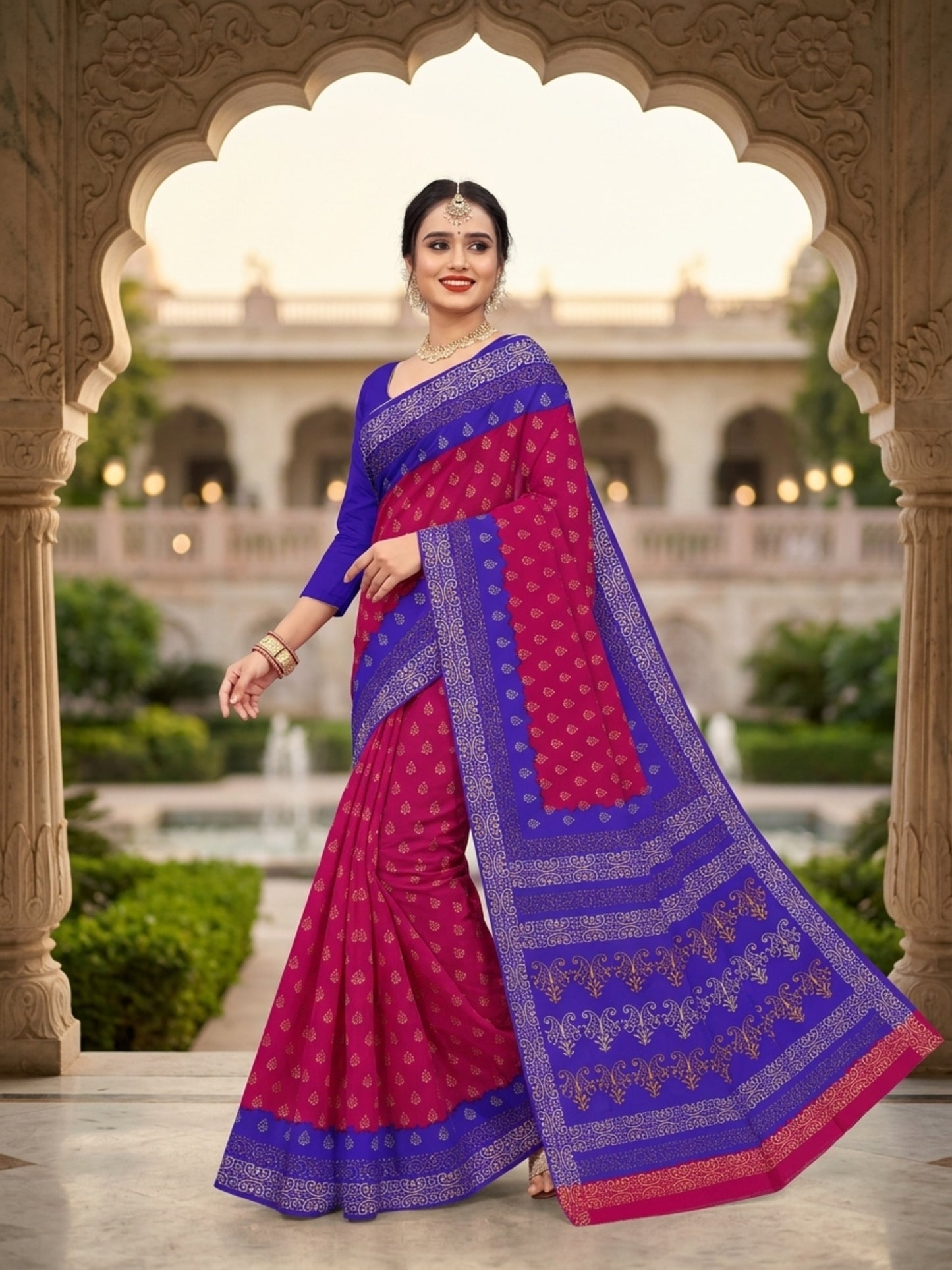 Pure Cotton Saree for Women Soft Lightweight Printed Daily Wear Traditional Casual Office Wear Saree