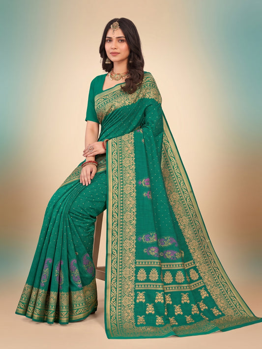 Kanishka Wedding Royal Green Saree