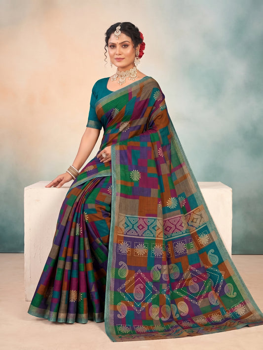 Matka Masleen Cotton Printed Saree