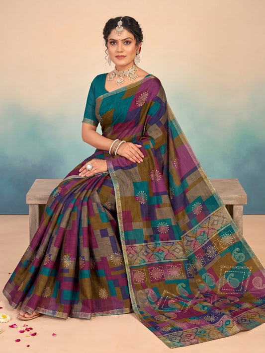 Matka Masleen New Block Print Saree