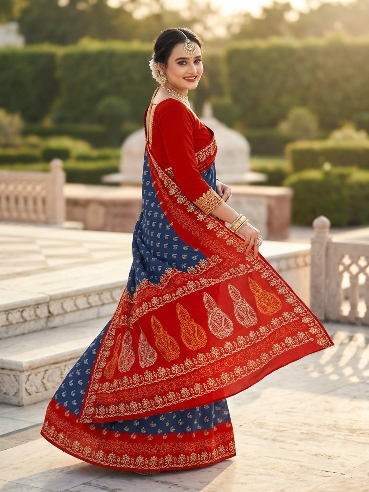 Pure Cotton Saree for Women Soft Lightweight Printed Daily Wear Traditional Casual Office Wear Saree