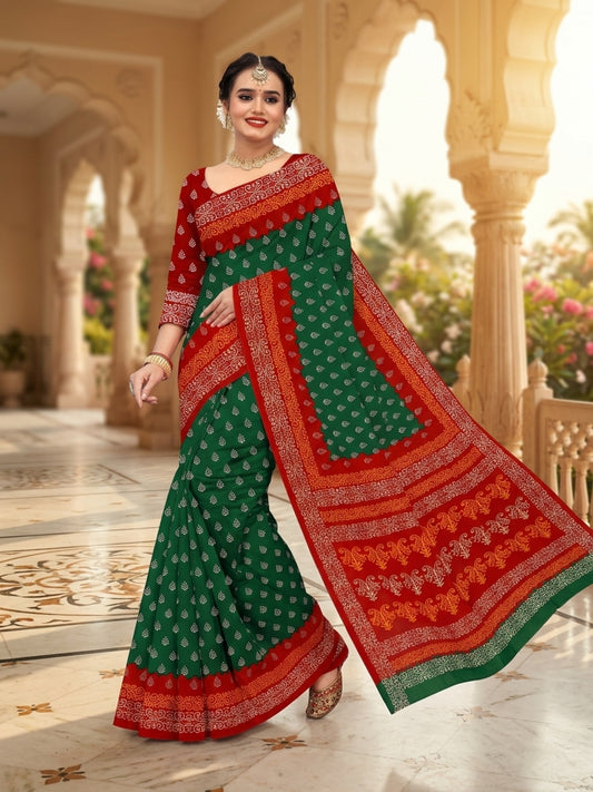Pure Cotton Saree for Women Soft Lightweight Printed Daily Wear Traditional Casual Office Wear Saree