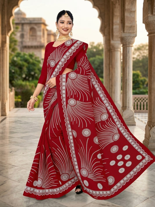 Pure Cotton Saree for Women Soft Lightweight Printed Daily Wear Traditional Casual Office Wear Saree