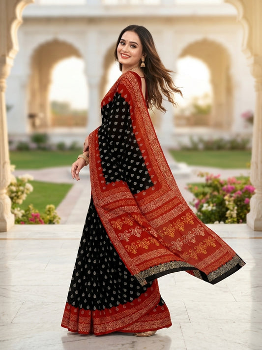 Pure Cotton Saree for Women Soft Lightweight Printed Daily Wear Traditional Casual Office Wear Saree